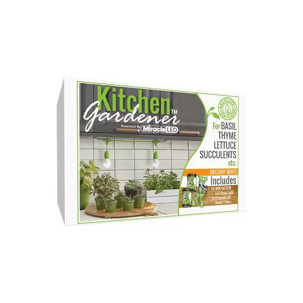 Miracle LED Kitchen Gardener 4KK Grow Kit w/ 2 Bulb Full Spectrum LED A19