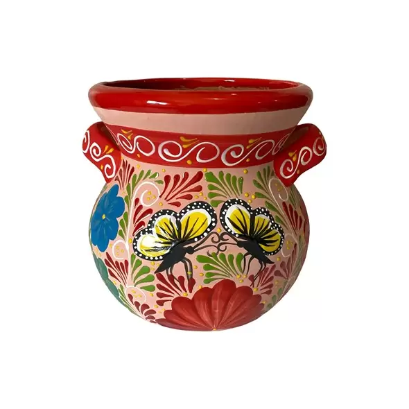 Talavera 10" Bella Especial Moreliana Pot Red