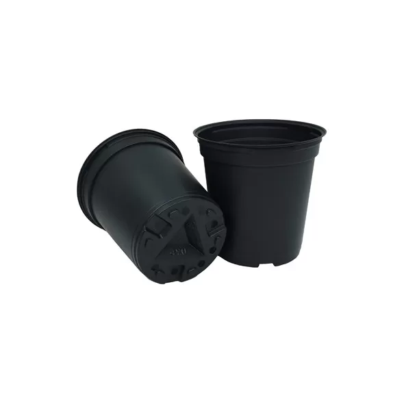 TO Plastics RP-490 Quart Round Pot, Black, 600 Per Case, 24 Cases Per Pallet, 4.90in D x 4.90in H, 1.0 Quart