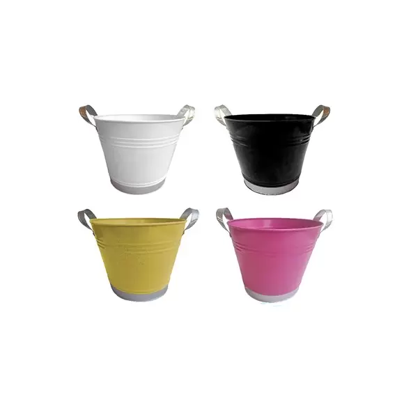 VCS 10" Bright Planter w/ Silver Stripe