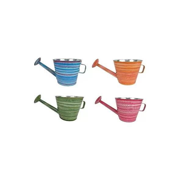VCS 10" KD Watering Can Planter Colorful Stripe
