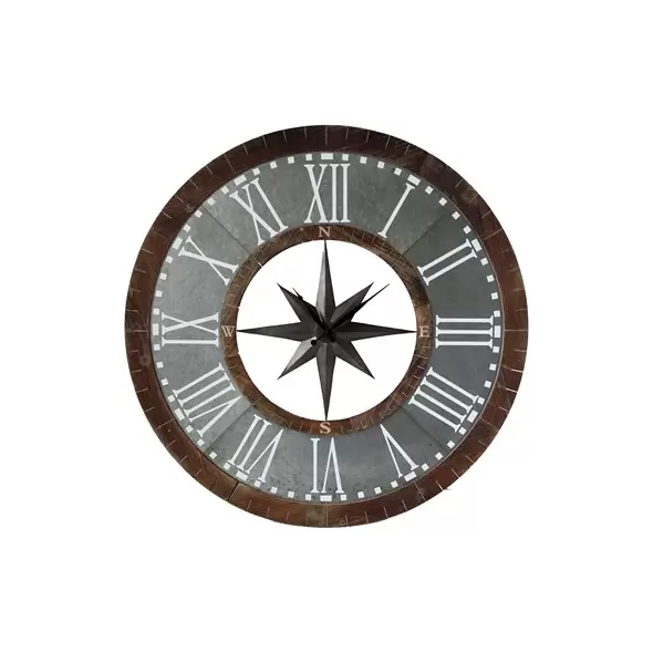 VCS 36" Wood & Metal Compass Clock