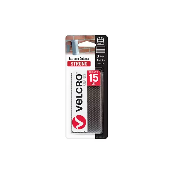 Velcro Brand 4"x2" Extreme Outdoor Strips Titanium