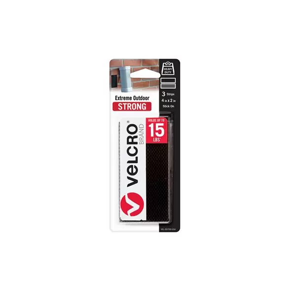 Velcro Brand 4"x2" Extreme Outdoor Strips Black