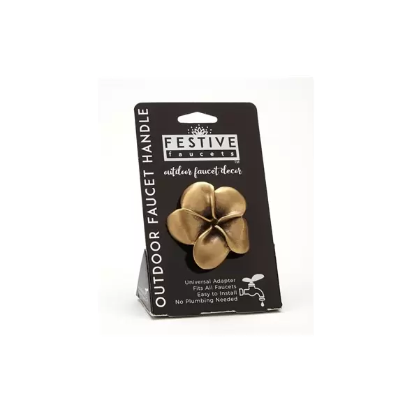 Festive Large Plumeria Brass Faucet Handle