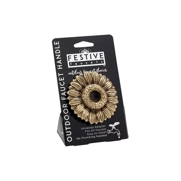 Festive Sunflower Brass Faucet Handle