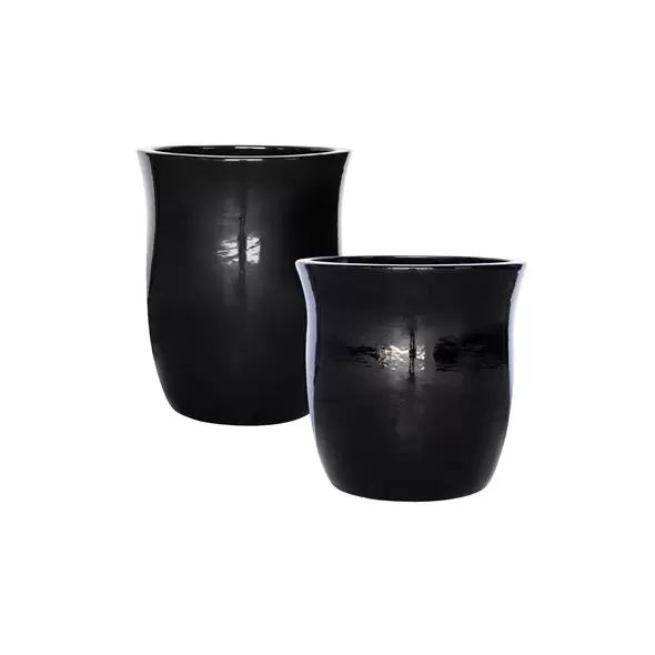 MCarr 30pc Tall Hourglass Planter Pallet Glossy Black