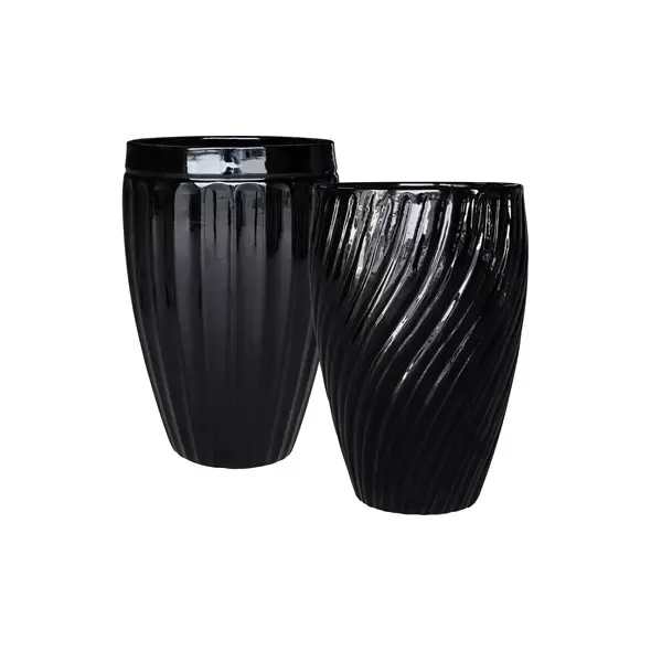 MCarr 15pc Tall Swirl Planter Pallet Glossy Black