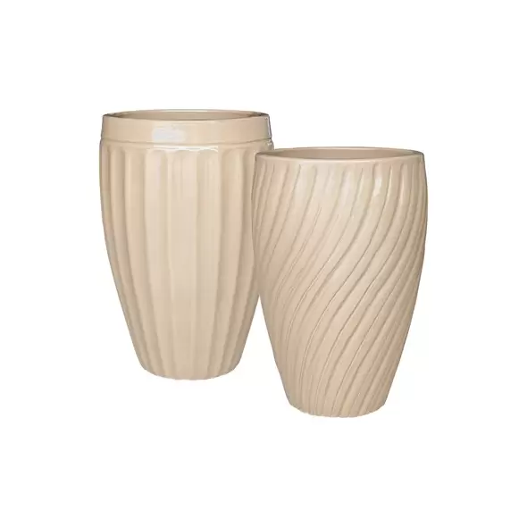MCarr 15pc Tall Swirl Planter Pallet Yellow Cream