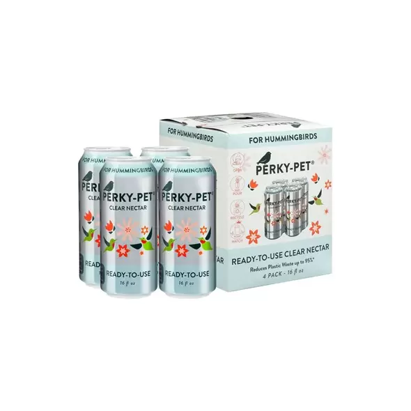 Perky Pet 4pk 16oz Can RTU 22% Sugar Nectar Clear