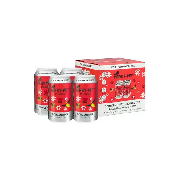 Perky Pet 4pk 12oz Can Concentrate 44% Sugar Nectar Red