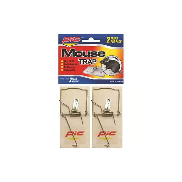 Pic 2pk Wood Mouse Trap