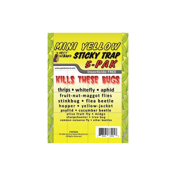 Pest Wizard 5pk Mini Sticky Trap Yellow