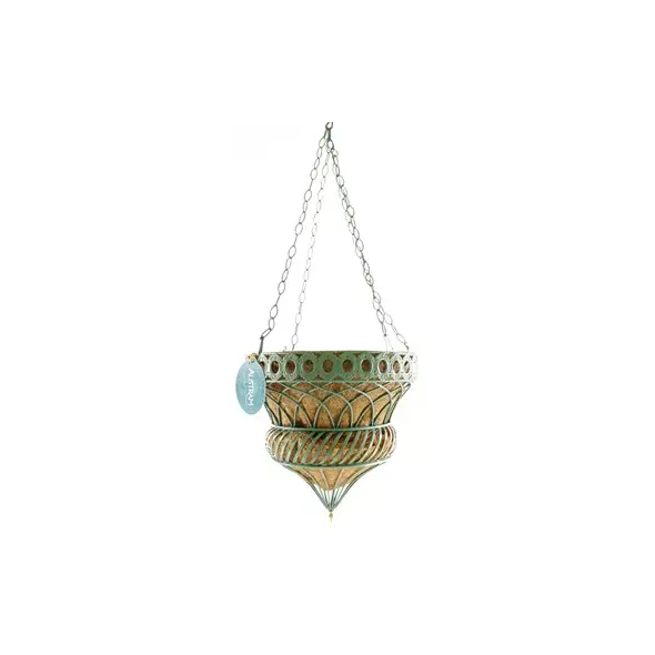 Austram 14" Queen Anne Parasol Hanging Planter Green