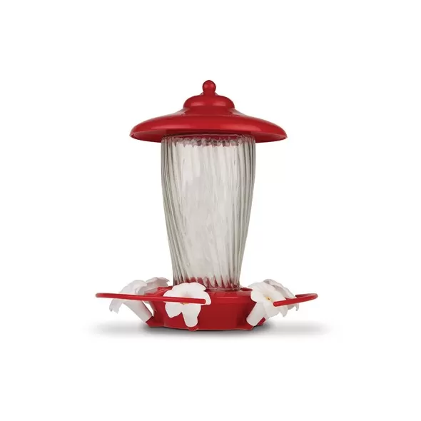 Penn 32oz Decorative Glass Hummingbird Feeder