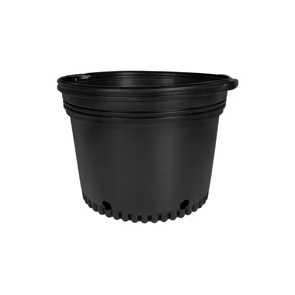 HC Dillen Whiteridge BM 10 Squat Nursery Pot, Blow Molded, Trade 10 Gallon, Black, 15 per Bundle, 36 Bundles per Pallet, 17.75in x 11.75in 9.72Gal, 10Gallon