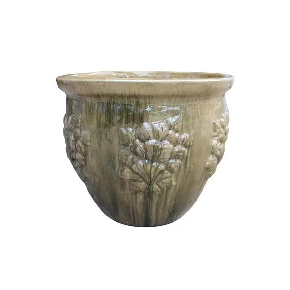 MCarr 5pc Hibiscus Flat Rim Round Planter Jungle Rain