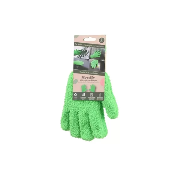 Mossify One Size Microfiber Gloves Green