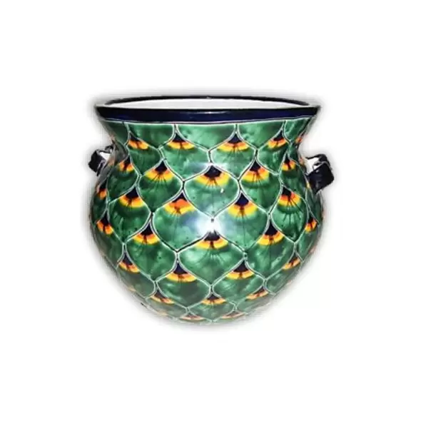Talavera 14" Peacock Michoacan Pot