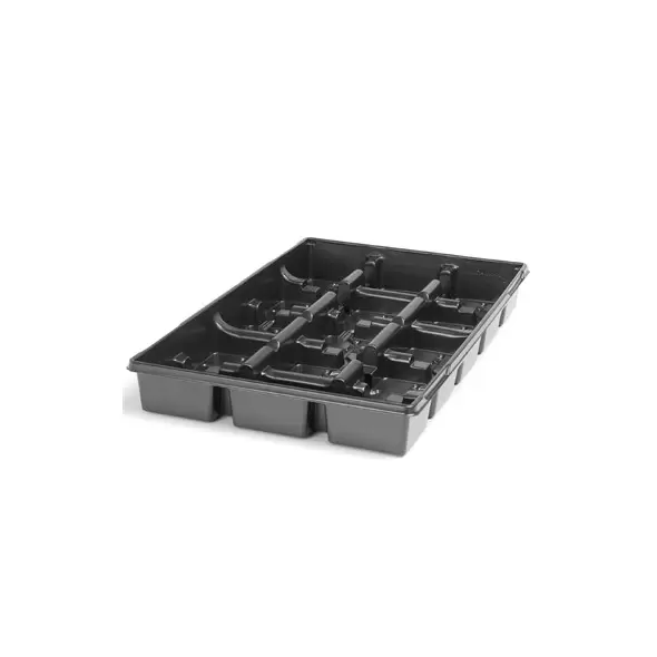 Landmark 04.50 Square Press Fit Tray 15 Count Black 50 Per Case 32 Cases Per Pallet
