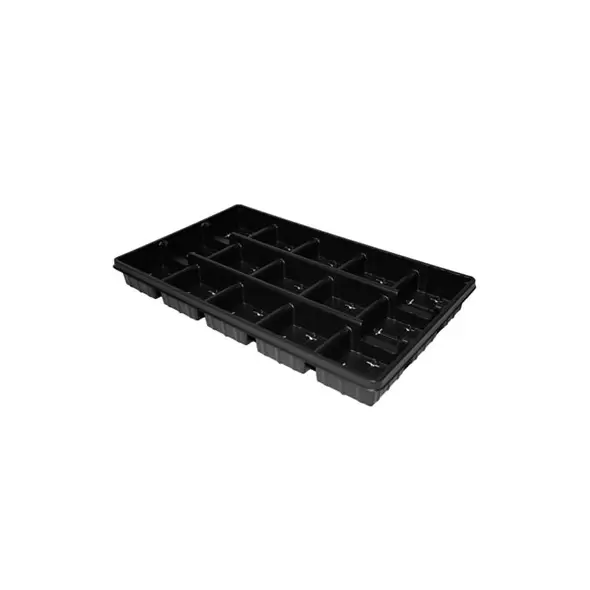 T. O. Plastics 4.5 Square Pot Tray 15 Count Press Fit Carrier Black 50 Per Case 24 Cases Per Pallet 705165C 04.50