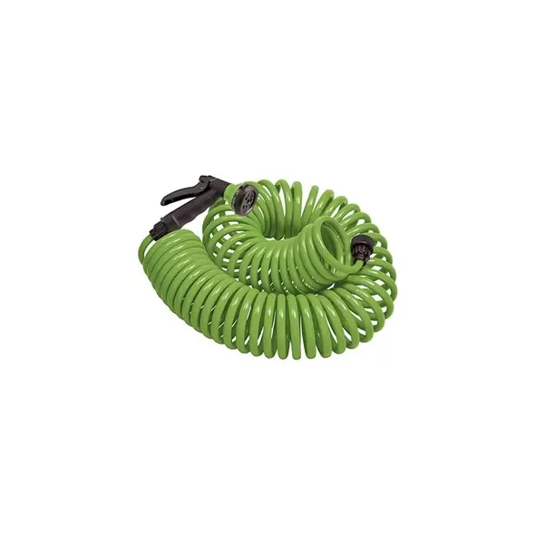 Orbit 50' Coil Hose with Nozzle Green