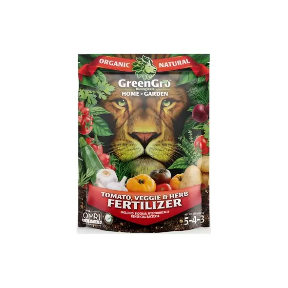 GreenGro Biologicals 4lb Home & Garden Tomato, Veggie & Herb Fertilizer