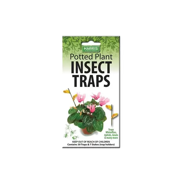 Harris 30ct Potted Plant Insect Traps w/ 7 Stakes