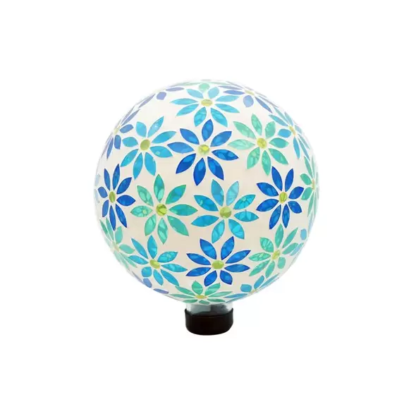 Gardener Select 10" Mosaic Blue Glass Garden Globe