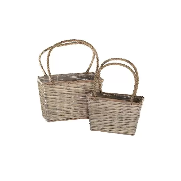Gardener Select 2pc Willow Purse Flower Basket Planter 12/CS