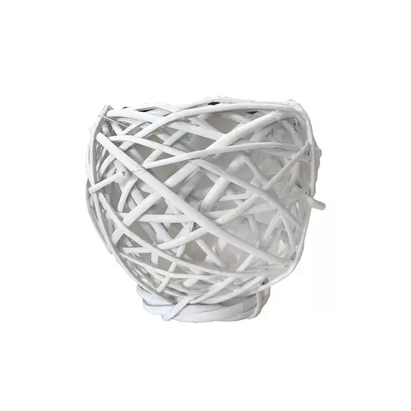 Gardener Select 6"x6.25"H White Willow Round Planter 24/CS