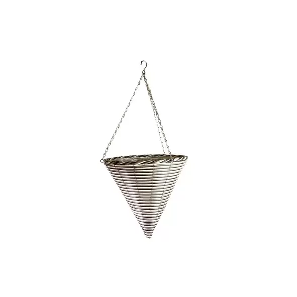 Gardener Select 14" Cone White/ Black Plastic Hanging Basket w/ Stiff Hanger 20/CS