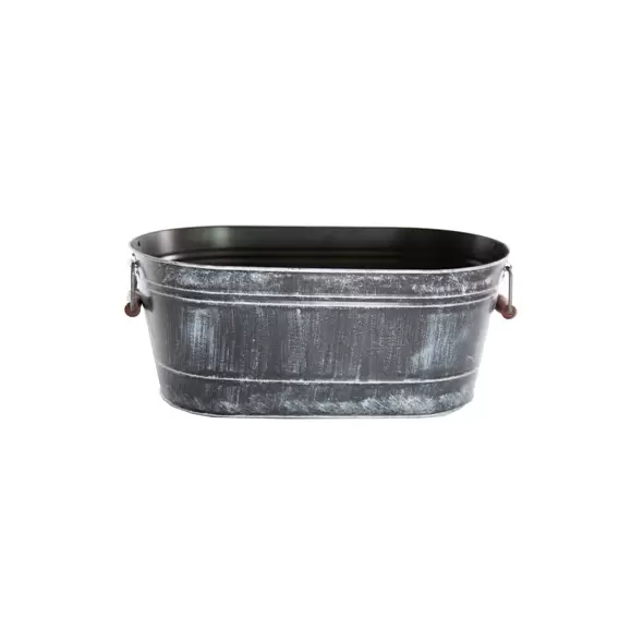 Gardener Select 17.3" Oval Planter with Handle Antique Black 17.3"x9.5"x7" 6/CS