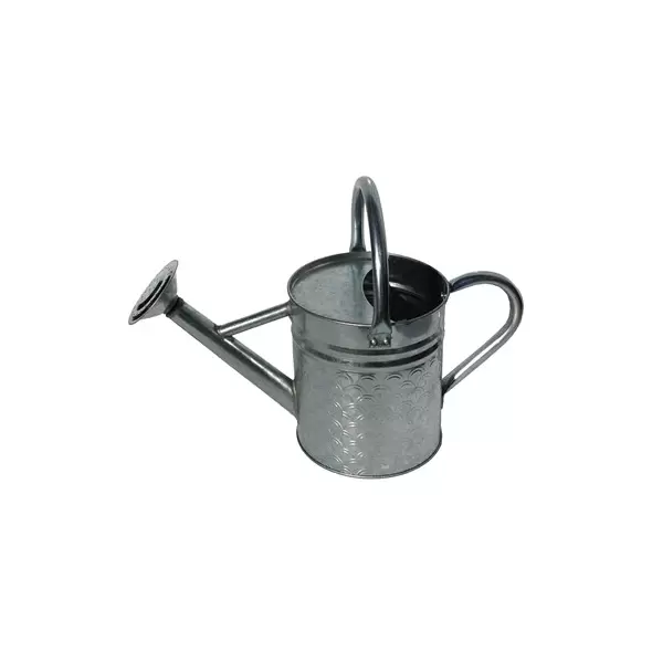 Gardener Select 2.4L .63G Watering Can Galvanized Finish Textured Pattern