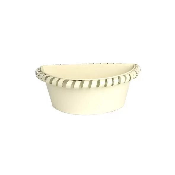 Gardener Select 10" Zinc Half Round Planter Cream 9.8"x5.9"x3.9"