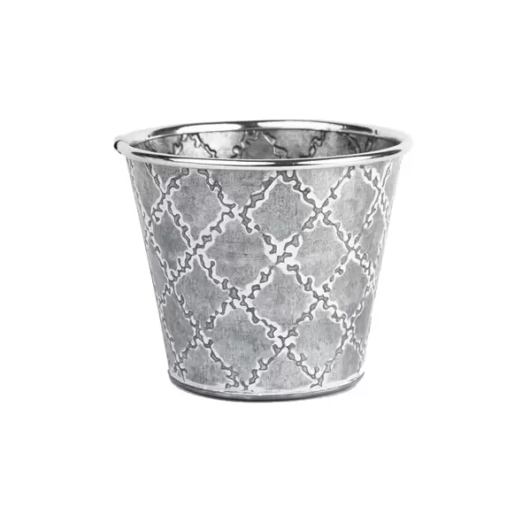 Gardener Select 5.5" Zinc Embossed Planter Metal 5.5"x5.5"x4.7"