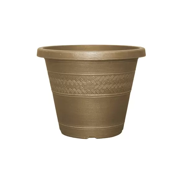 Grower Select 17.20 Rattan Rolled Rim Planter Antique Brass 20/CS