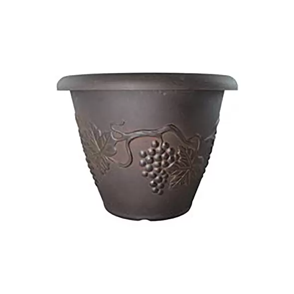 Grower Select 18.00 Grapevine Pot Black With Bronze Wash Each 410/PL, 18.11in OD x 18.11in H x 13.78in Base, 10.3Gal