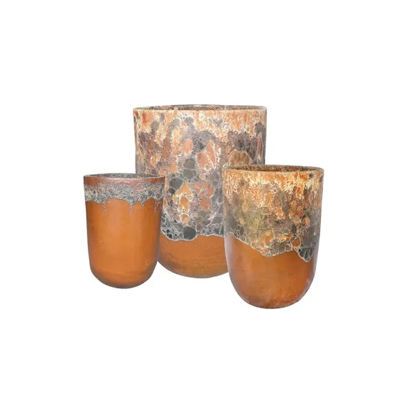 MCarr 12PC Tall Round Plt Volcanic Mt Honey