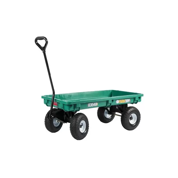 Millside 20"x38" Plastic Deck Wagon w/ Flat Free Tires