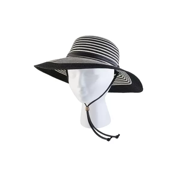Sloggers Womens Braided Hat Black White Med UPF 50+