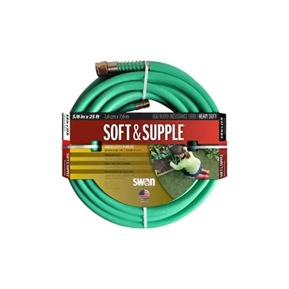 Swan 5/8"x25' Soft & Supple Reinforced Rubber/Vinyl Garden Hose