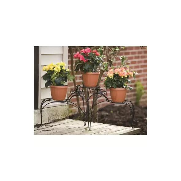 Panacea 3 Tiered Plant Stand With Finial Black
