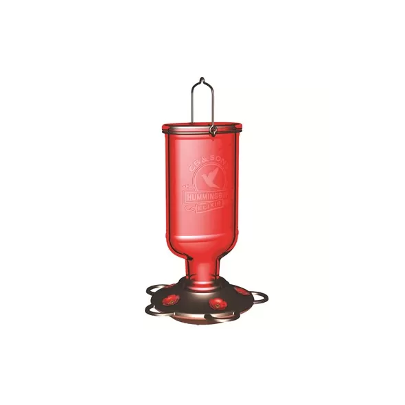 Classic 13oz Elixir Glass Hummingbird Feeder 5 Ports