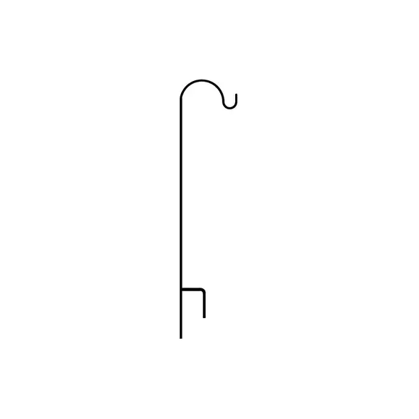 AGW 65"x12" Short Single Shepherd Hook Black