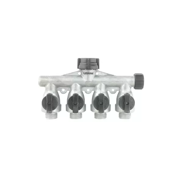 Gilmour Aluminum 4 Way Full Flow Shut Off w Nut