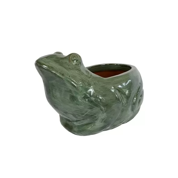 MCarr 13" Frog Planter Falling Green ECOM