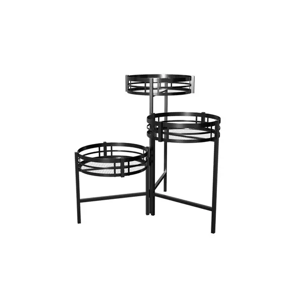 Panacea 20" Mission 3 Tier Folding Plant Stand Black