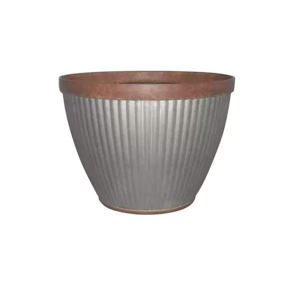 Southern Patio 20.5" Westlake Round Planter Galvanized