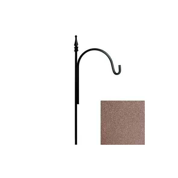 AGW 90"x12" Square Tall Single Shepherd Hook w/ Finial Bronze